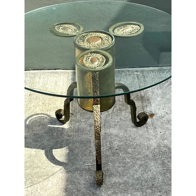 Late 20th Century Vintage Sculptural Mixed Metal Table Pedestal For Sale - Image 5 of 10
