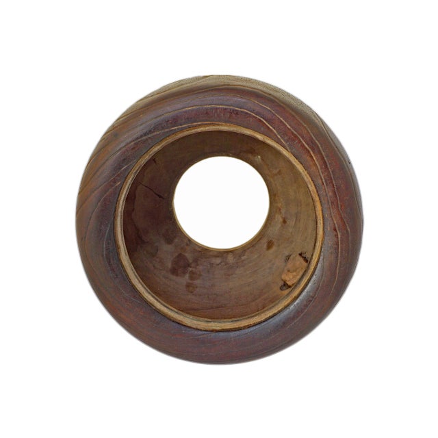 Wood Antique Japanese Inlaid Wood Hibachi Brazier with Copper Liner Cachepot Meiji For Sale - Image 7 of 9