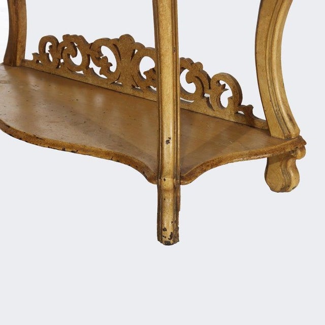 Traditional Antique Faux Painted Carved Walnut Etagere With Mirror C1890 For Sale - Image 3 of 17