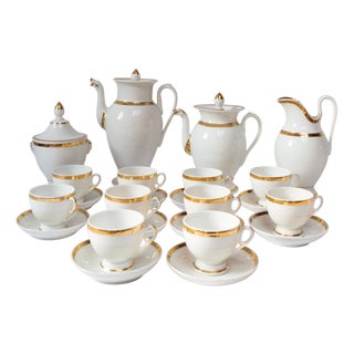 Antique Coffee Service in Limoges Porcelain, Set of 24 For Sale