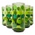 Mid 20th Century Boho Chic Modern Olive Polka Dot Tumbler Glassware - Set of 6. For Sale