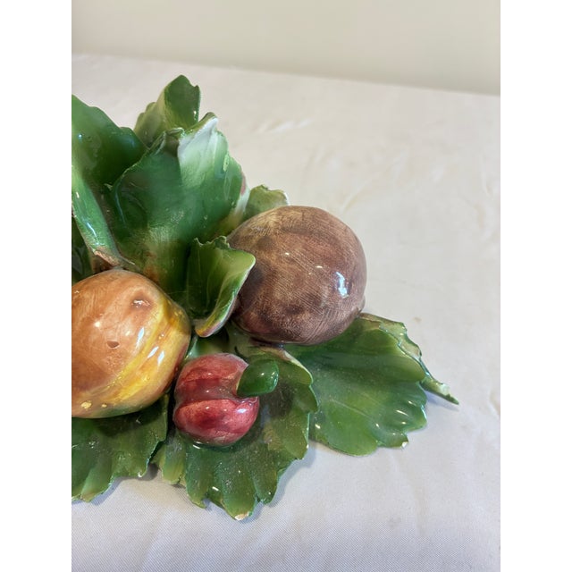 Vintage Italian Capodimonte Porcelain Harvest Fruit Taper Candle Holder For Sale In Oklahoma City - Image 6 of 11