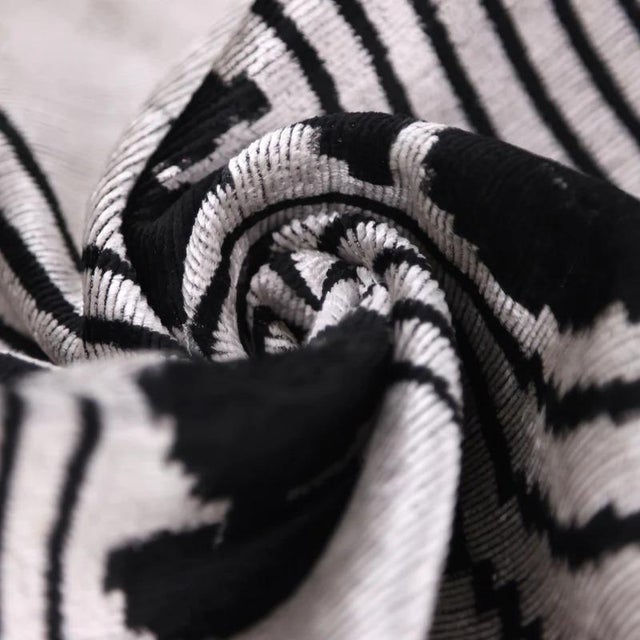 Mid-Century Modern Handmade Silver Black Velvet Lumbar Pillow 16x24 – Modern Geometric Designer Cushion For Sale - Image 3 of 8