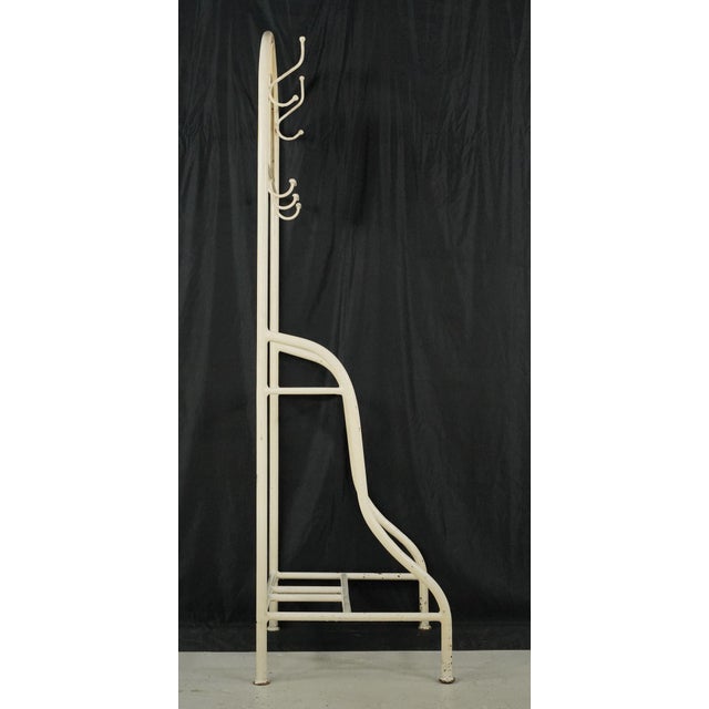 Vintage European White Steel Hat & Coat Hall Tree Stand For Sale - Image 9 of 10