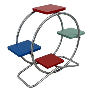 Functionalist Chrome Plant Stand, 1930s For Sale