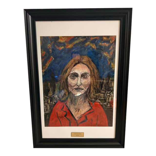 Vintage Abstract Oil on Paper by Listed Artist Arthur Rosskam Abrams For Sale