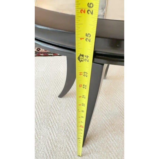 Beautiful dark round end table with mirrored top by Bernhardt Furniture. The perfect end table for living room or office....