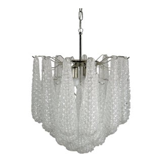 Italian Murano Chandelier 41 Glass Petals Drop For Sale
