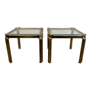 1960s Vintage in the Manner of Mastercraft Hollywood Regency Side Tables - A Pair For Sale