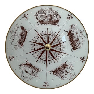 Midcentury Nautical Flush Light For Sale