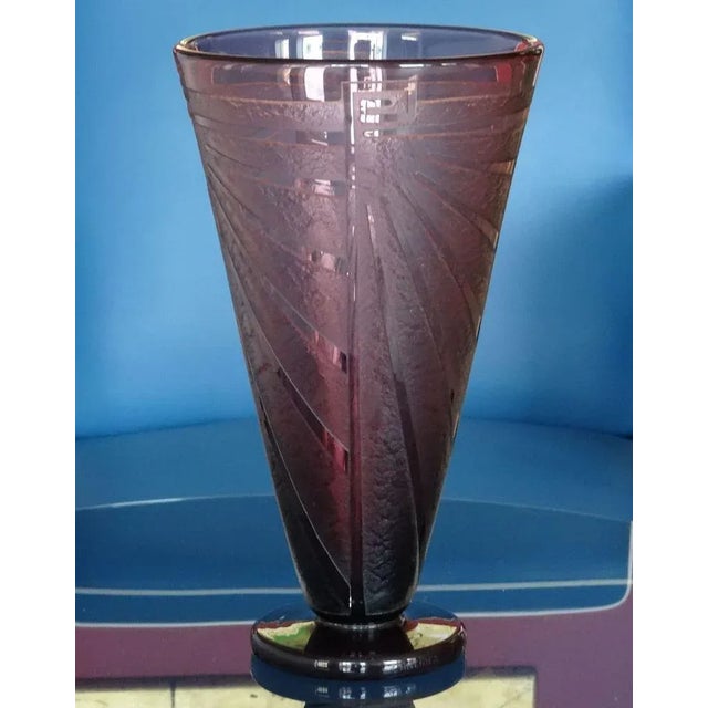 Glass Vase by Charles Schneider, 1920s, in Flawless conditions. Designed 1920 to 1949 This piece has an attribution mark,...