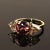 Red and Smoky Cambodian Zircon Dinner Ring in 14k Yellow Gold For Sale - Image 4 of 5