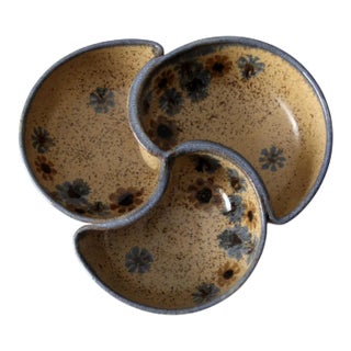 Vintage Studio Pottery Divided Bowl For Sale