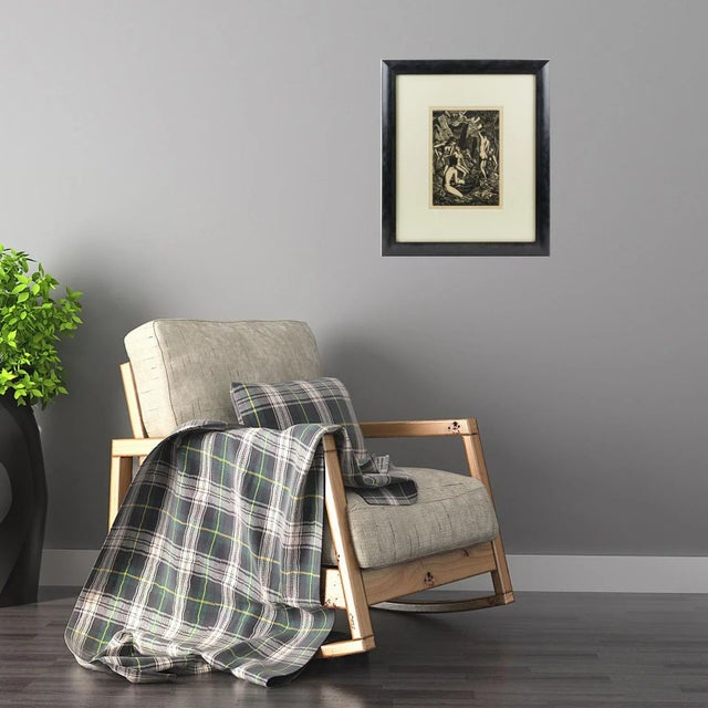 Art Deco The Bathers, Wood-Engraving Drawing Lithograph by John Buckland-Wright For Sale - Image 3 of 13