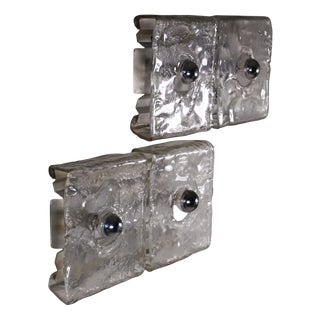 Glass Wall Lighs t by Carlo Nason Kalmar Franken, 1960s, Set of 2 For Sale