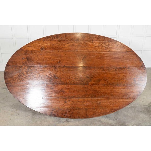 circa 1890 Large 19thC English Cherry Oval Dining Table W228 x D140 x 75 cm Knee height 61.5 cm Weight 56 Kg