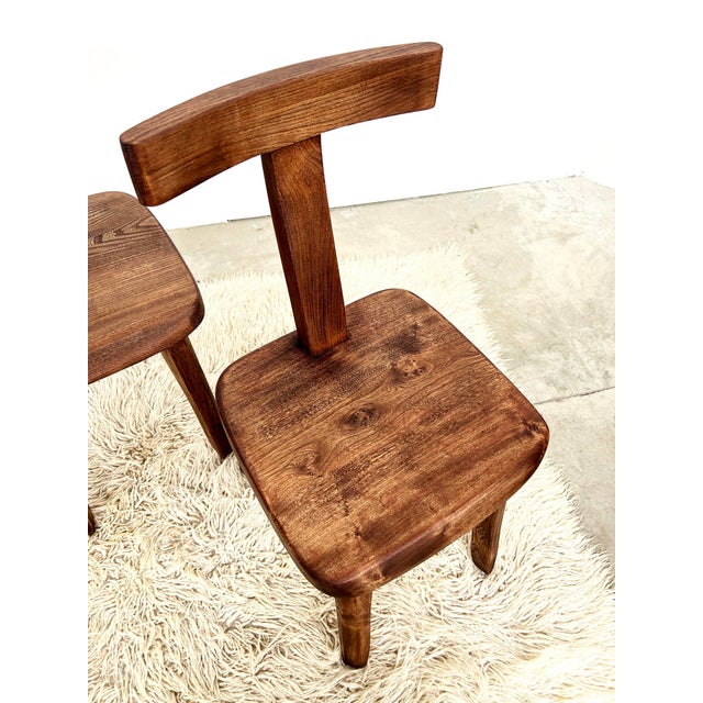 Tan Vintage T Aranjou Chairs in Elm, 1960, Set of 6 For Sale - Image 8 of 18