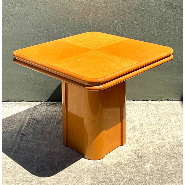 Vintage Geometric Wood Extendable Game Table For Sale - Image 12 of 12