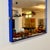 1960s Mid-Century Wall Mirror with Blue Glass and Brass Frame, Italy, 1960s For Sale - Image 5 of 7