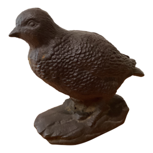 Vintage Heavy Rusted Cast Iron Quail Sculpture