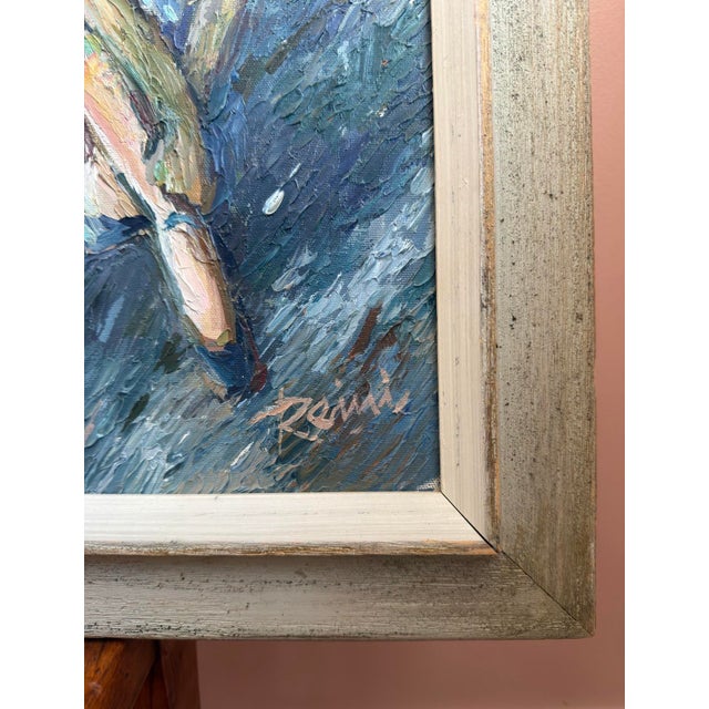 American School Mid-Century Ballet Class Oil on Canvas by Reimi For Sale - Image 4 of 10