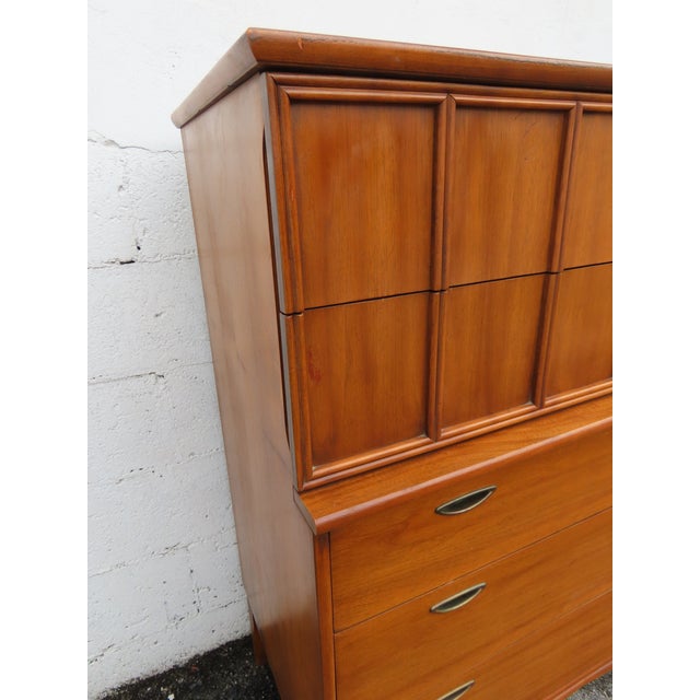 Brown Kent Coffey Parkway Mid Century Modern Tall Chest of Drawers Highboy 6386 For Sale - Image 8 of 16