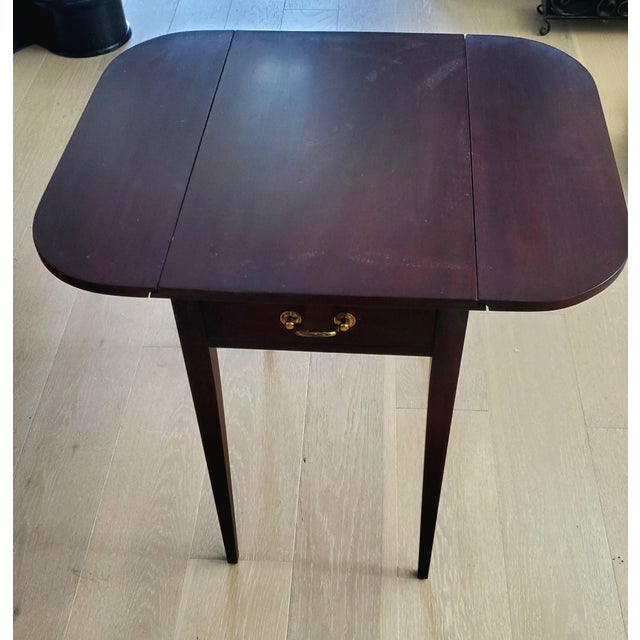 Henkel Harris Mahogany End Table With Leaves For Sale In Dallas - Image 6 of 6