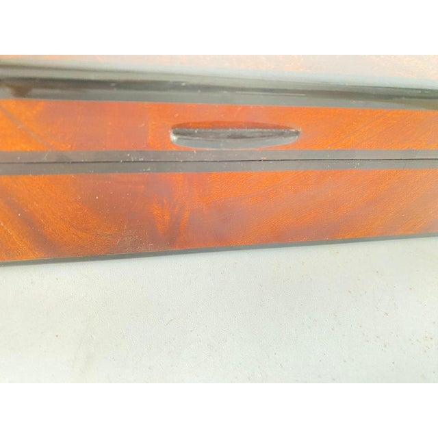 Burl Wood Cigar Box in Brown Black Color, France, 1970s For Sale - Image 14 of 16