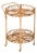 French Riviera Round Serving Bar Cart in Rattan and Wicker, Italy, 1960s For Sale