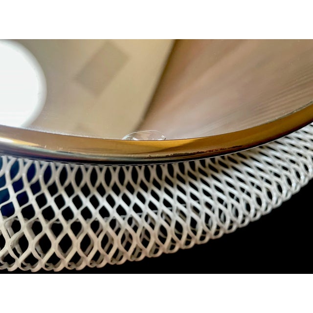 Large Round Illuminated Wire Mesh and Crystal Glass Mirror from Vereinigte Werkstätten München, Germany, 1950s For Sale - Image 12 of 18
