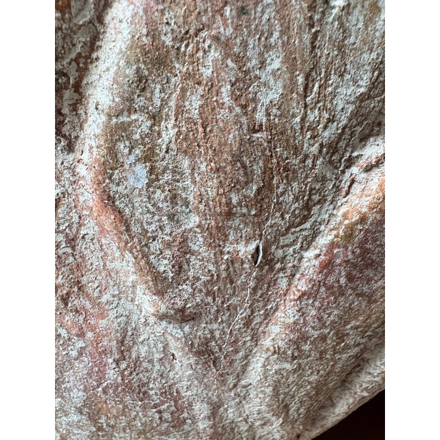 Large Hand-Thrown Terracotta Floor Jar With Artichoke Relief, Scroll Handles and Natural Whitewash Patina For Sale - Image 10 of 15
