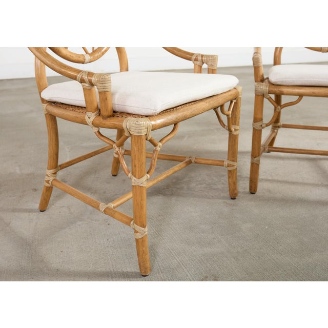 Set of Six Genuine McGuire "Cracked Ice" Rattan Dining Chairs For Sale - Image 16 of 18