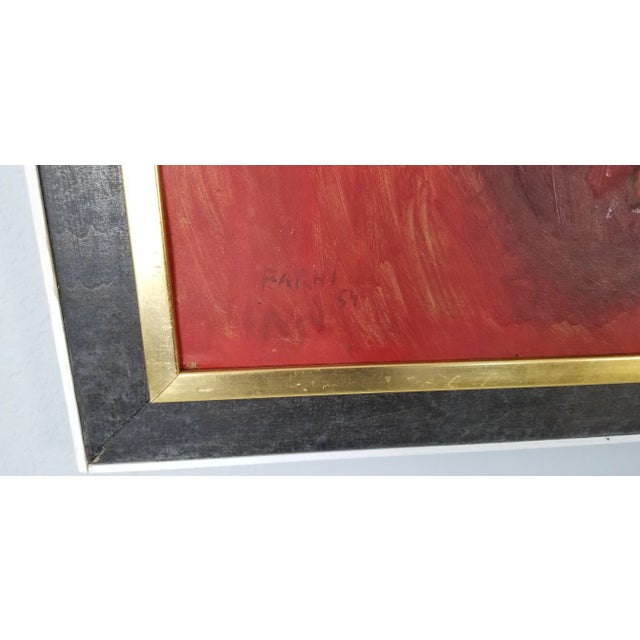 Red 1954 Farhi Abstract Female Painting/ Sold For Sale - Image 8 of 11