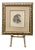 Brazilian Framed Horse Print and Vintage Brass Easel For Sale