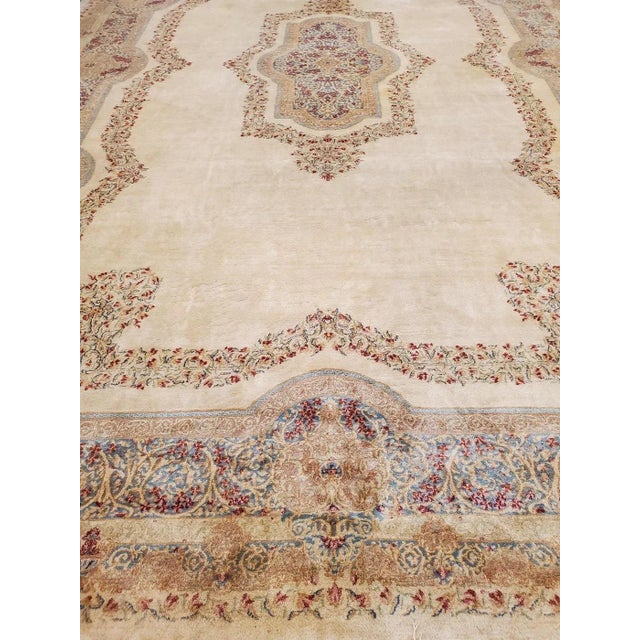 1950s 1950s Handmade Kerman Rug 12'11" X 21'01" For Sale - Image 5 of 6