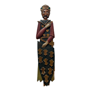 Circa 1900 European Carved Wood Saint-King (Likely St. Ladislaus)
