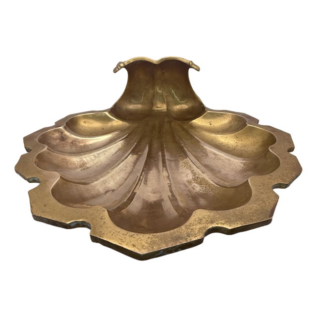 1930s Brass Shell Dish For Sale