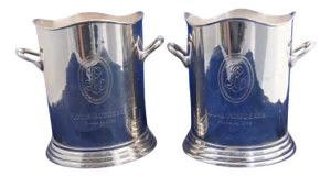 Silver Plate Champagne Buckets from Louis Roederer, Set of 2