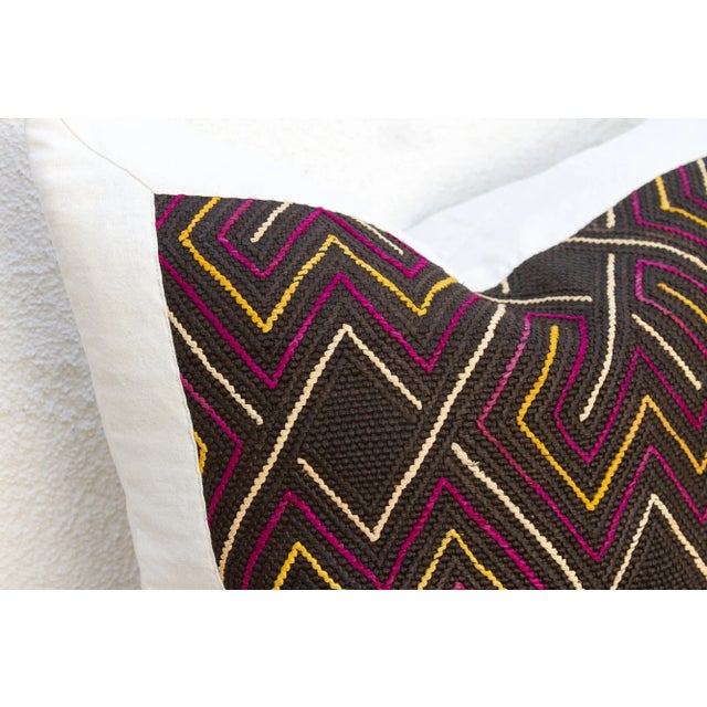 Ancestral Maze, Pair of Large African Kuba Cloth Pillows For Sale - Image 4 of 8