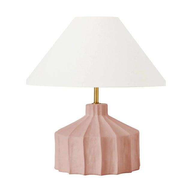Transitional Kelly Wearstler by Visual Comfort Studio Veneto Medium Table Lamp, Dusty Rose For Sale - Image 3 of 3