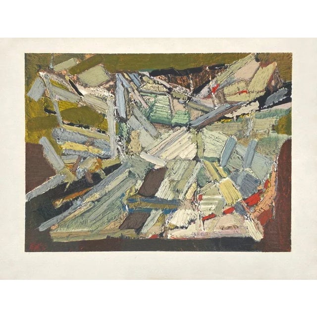 After Nicolas DE STAËL COMPOSITION ABSTRAITE 1974 lithograph on Arches paper unsigned and not numbered 19.7 x 25.6 in...