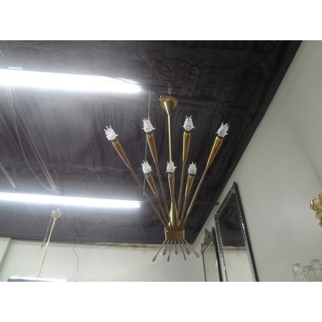 1960s Italian Brass Sputnik Chandelier by Oscar Torlasco For Sale In Houston - Image 6 of 12