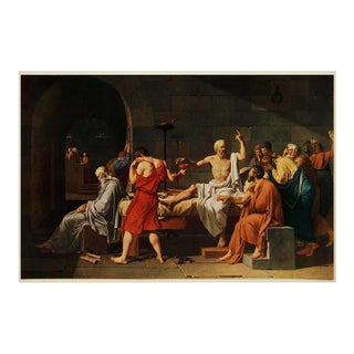 1955 Jacques Louis David "The Death of Socrates", Vintage Full-Color Print For Sale