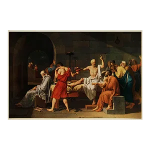 1955 Jacques Louis David "The Death of Socrates", Vintage Full-Color Print