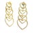 Metal 1990s Pair of 18k Gold Diamond Heart Cascade Chandelier Earrings, 3 Carats For Sale - Image 7 of 13