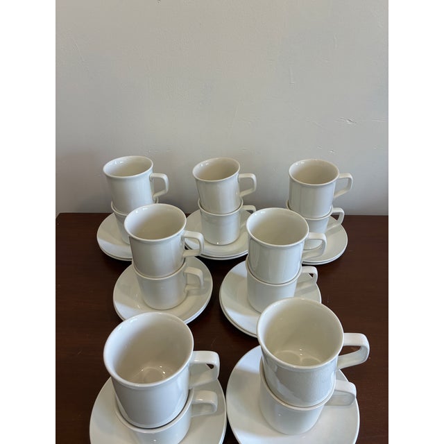 Johnson Brothers Vintage Johnson Brothers Tivoli White Cups & Saucers — Set of 28 For Sale - Image 4 of 11