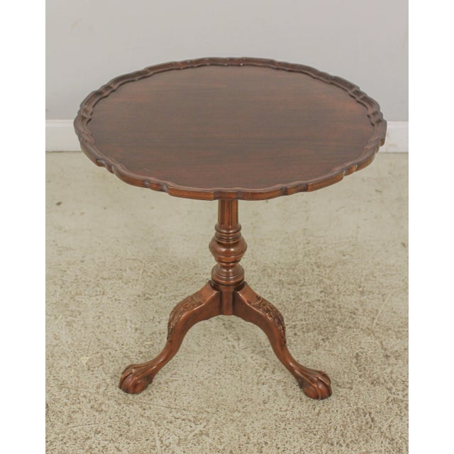 Century Sutton Collection Chippendale Mahogany Clawfoot Lamp Table For Sale - Image 13 of 13