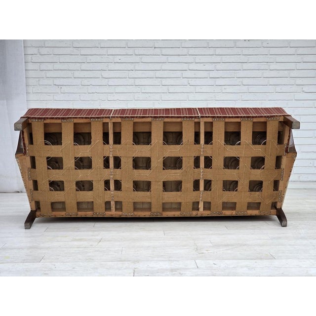 Danish 3-Seater Sofa in Red Wool and Beech, 1960s For Sale - Image 17 of 18