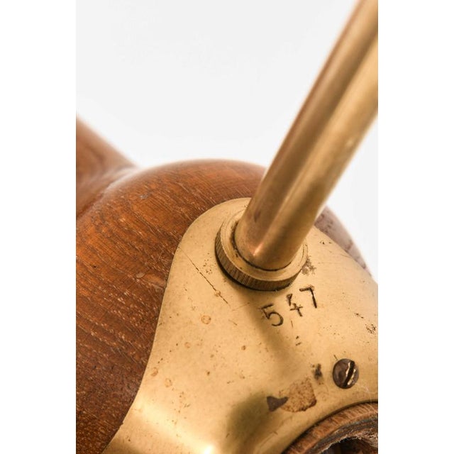 Hans Bergström Scandinavian Modern Floor Lamp in Brass and Mahogany by Hans Bergström, 1940s For Sale - Image 4 of 8