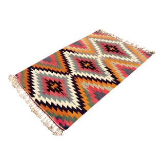 Vintage Turkish Kilim Rug - 42" X 65" For Sale